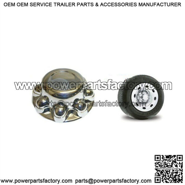 Chrome Trailer Hub Cover, 8 on 61/2", 8k Powerpartsfactory offers