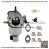 Carburetor Carb Fit For JOHN DEERE MIA12577 X300R X300 X304 s/n 120001 - Image 3