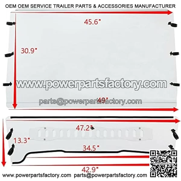 Front Windshield & Roof Canopy Compatible with 2005-2020 John Deere Gator TS/TX/TE Scratch Resistant - Image 2