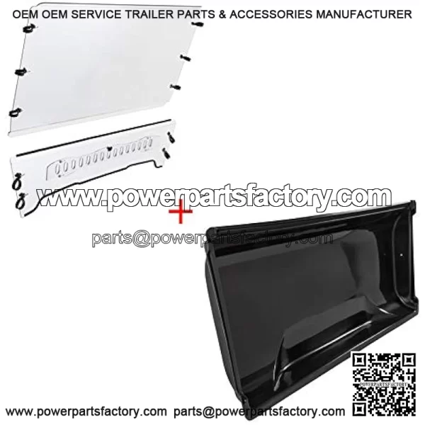 Full Vented Windshield & Roof Top Compatible with 2005-2020 John Deere Gator TS/TX/TE Plastic Vented Clear Windscreen (2 Packages) - Image 5