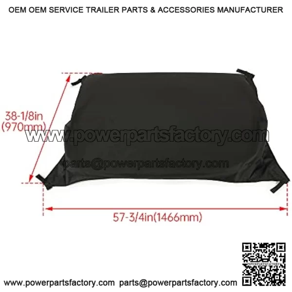 Black Soft Roof Compatible with John Deere HPX & XUV Gator with OPS (Rollbar) System roof panel Replacement for LP93127 - Image 3