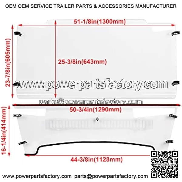 Windshield Heavy Duty Scratch Resistant Compatible with 2004+ John Deere HPX 4x4, XUV 620i, 625i, 825i, 850, 855D - Image 4