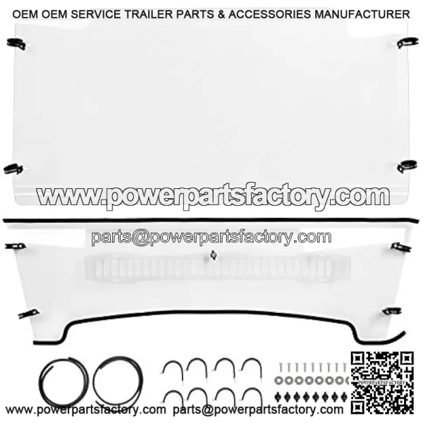 Front Vented Windshield Scratch Resistant Compatible with 2004+ John Deere HPX 4x4 XUV 620i, 625i, 825i 850 855D - Image 2