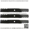 set of 3 Fits John Deere 54" mower mulching Predator blades M143520 M145516 - Image 2