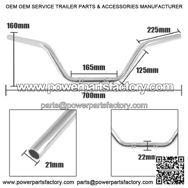 1" Chrome Handlebar Drag Bar Anti-rust For CF-Moto CFORCE 1000 800 600 500 ATV - Image 2