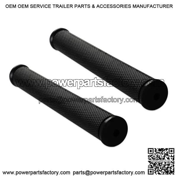 Black 8" Rubber Snowmobile Grips For Cat Polaris Skidoo Yamaha 7/8'' handlebars