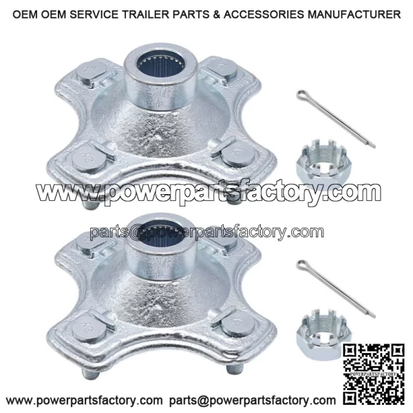 2 Pcs Rear Axle Wheel Hub w/Nut For 07-2013 Honda TRX420 FE TRX420FM Rancher 420 - Image 3