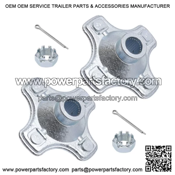 2 Pcs Rear Axle Wheel Hub w/Nut For 07-2013 Honda TRX420 FE TRX420FM Rancher 420 - Image 4