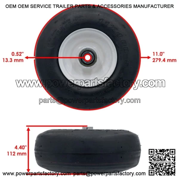 116-7228 103-95914 Mower Wheel For Exmark 116-7223 11x4.00x5NHS - Image 2
