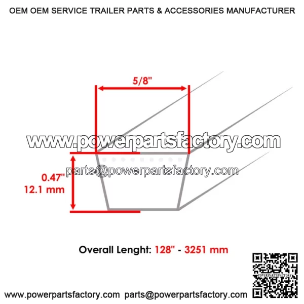 48285 486284 52" Deck Drive V Belt For Scag Super Z SMZ52  SSZ18 20 22 STHM 18 - Image 2