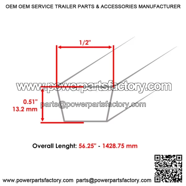 48285 486284 52" Deck Drive V Belt For Scag Super Z SMZ52  SSZ18 20 22 STHM 18 - Image 3
