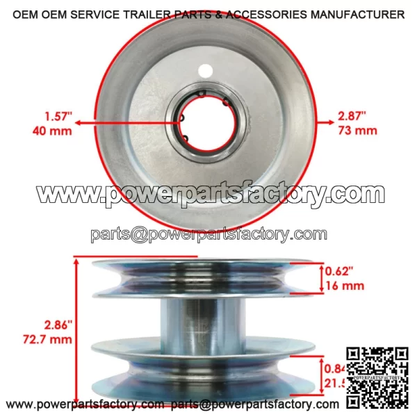 48" Deck Double Pulley Assembly for Cub Cadet 2518-48 GT2186-48 GT2521-48 301 - Image 2