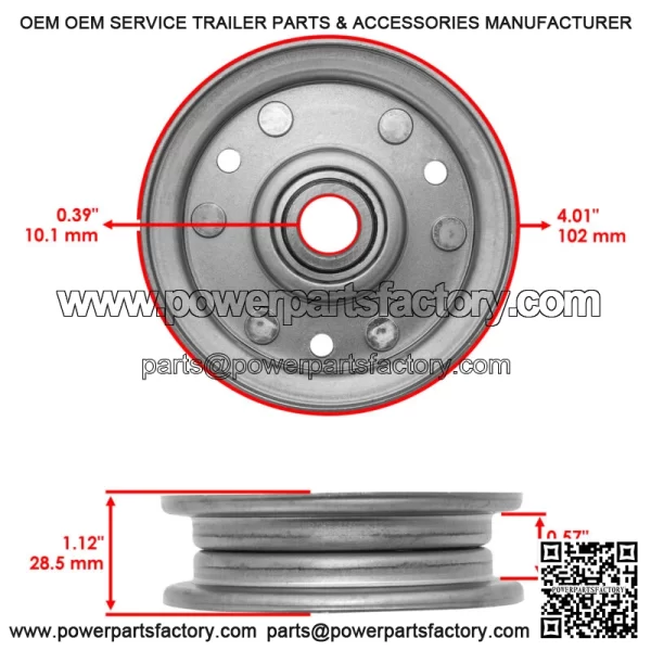 164090 48" 60" 72" Deck Idler Pulley For King Kutter RFM-48 RFM-60 RFM-72 - Image 2