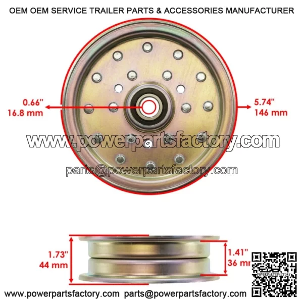 116-4669  48" 52" Deck Idler Pulley For Exmark Pioneer E Series / S Series - Image 2