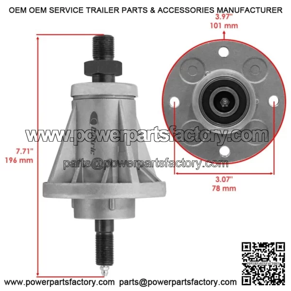 Deck Spindle & Pulley for Toro 05-36MR03 05-36MR04 36" / 05-37SC01 05-37SC02 37" - Image 2