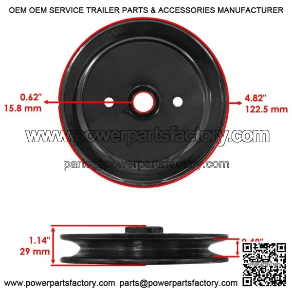 Deck Spindle & Pulley for Toro 05-36MR03 05-36MR04 36" / 05-37SC01 05-37SC02 37" - Image 3