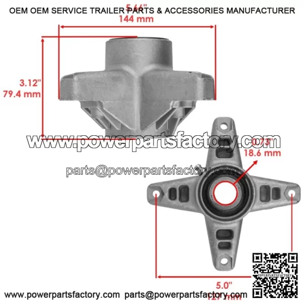 42" Deck Spindle & Pulley for Cub Cadet LT1018 13AB11CG710 13AX11CG710 618-3129 - Image 2