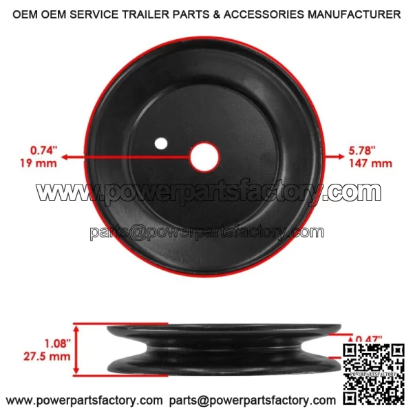 42" Deck Spindle & Pulley for Cub Cadet LT1018 13AB11CG710 13AX11CG710 618-3129 - Image 3