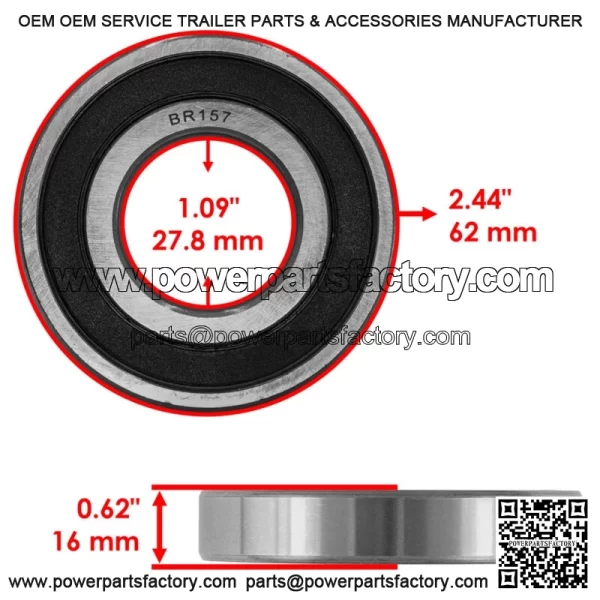 6206-28-2RS 6206-28 2RS 6206/28-2RS Rubber Sealed Ball Bearings 28x62x16 - Image 2