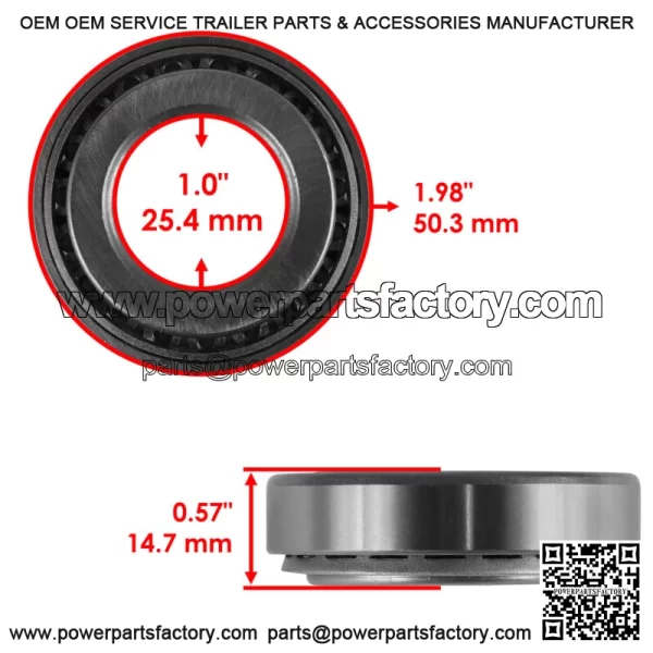Front Caster Yoke Fork Bearings for Gravely Pro-Ride 254 260 266 Mower 00145555 - Image 2