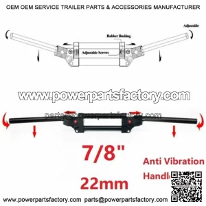 7/8" 22mm Adjustable Anti Vibration Handlebars For Yamaha Banshee YFZ350 YFZ450R (For: Yamaha)