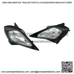 2 x Headlights + bulbs + plastic surround + socket Yamaha YFZ450 Raptor 700 700R
