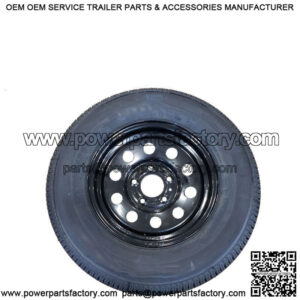 ST205/75R-15" RADIAL Tire w/ Black Mod. Rim, 5 on 5", L.R. C