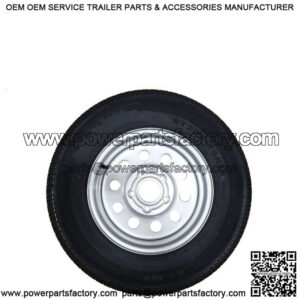 ST205/75R-15" RADIAL Tire w/ Silver Mod. Rim, 5 on 5", L.R. C