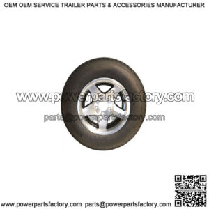 ST205/75D-14" Tire & Aluminum Black Star Rim, Load Range C