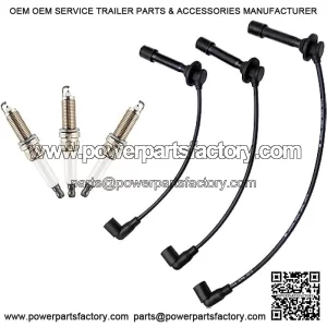 Spark Plug Wire and Spark Plugs Kit-MIA11722 MIA11723 MIA11724 Compatible with John Deere 825i 825i S4?? extended edition??3PCS??XTPTFABS