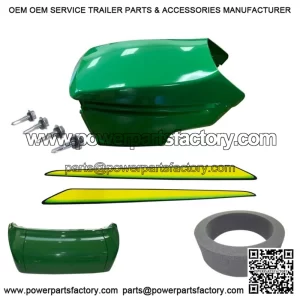 New Upper &Lower Hood/Bumper/Foam Isolator/LH&RH Stickers Fits John Deere 345 UP