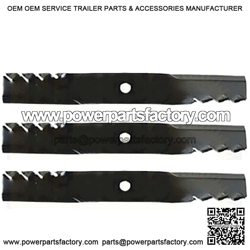 set of 3 Fits John Deere 54" mower mulching Predator blades M143520 M145516 - Image 2
