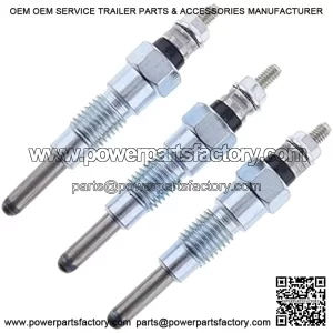 3PCS Glow Plugs M811937 MIU802457 for John Deere X495 X595 X740 X744 X748 X749 X750 X754 X758 1435 1023E 1025R 1026R 2025R 2026R 2305 2320 2030A 850D 855D Yanmar Engine 3TNV76 3TNM74 3TNV70