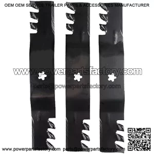 561738XB 3 Blade Commercial Mulching Set for 54" Cut Craftsman, Husqvarna, Poulan s 532187255, 187254, 187255, 187256, Replaces OEM no. 32187255, 532187256, Black