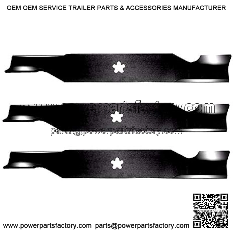 (New) 3Pk Hi-Lift Blades fit Compatible with Husqvarna 594892901 MZ RZ YTH 5424 LGT 2654 54" Deck fits LGT2554, RZ54i, GTH24V54, Z254 + Free E-Book for Your Lawn Mower
