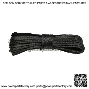 Synthetic winch rope, carbon color, 6mm diameter, 15 meters