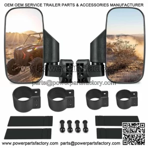 UTV Side Mirrors Rear View Mirrors For 1.75"-2" Polaris RZR Yamaha (For: John Deere Gator CS)