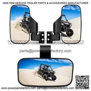 UTV Rear View Mirrors Set 1.75"-2" Bar for CFMOTO ZFORCE 500 600 800 950 1000 (For: John Deere Gator CS)