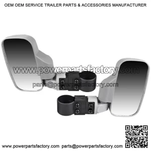 Side View Mirror Set for Yamaha Wolverine Rhino Viking IV 450 660 700 Grey (For: John Deere Gator HPX HPX815E)