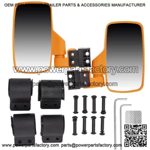Side View Mirror Set for Polaris Ranger RZR XP 570 700 800 900 1000 Orange (For: John Deere Gator HPX HPX815E)