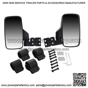 Side View Mirror Set for Polaris Ranger RZR XP 570 700 800 900 1000 Black (For: John Deere Gator HPX HPX815E)