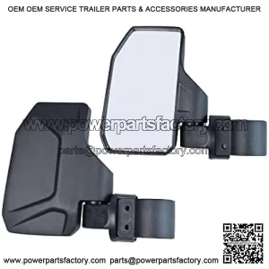 Universal Offroad UTV Rear View Side Mirror for Pioneer Polaris 900 1000 Kawasaki Can Am John Deere with 1.6" - 2" Roll Cage Bar Break Away Adjustable Arm - 1 Pair Set (Left & Right)