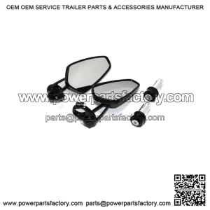 Kawasaki Z1000 Z650 7/8" Black CNC Motorcycle Bar End Rearview Side Mirrors