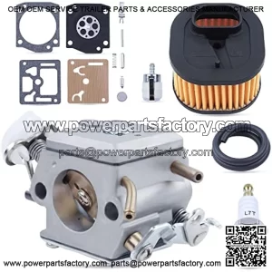 Carburetor for Husqvarna 372XP 365 362 372 371 Chainsaw Replacement Parts, Carburetor + Air Filter + Spark Plug + Carburetor Repair Kit Replaces 5032818-01 503 28 32-03