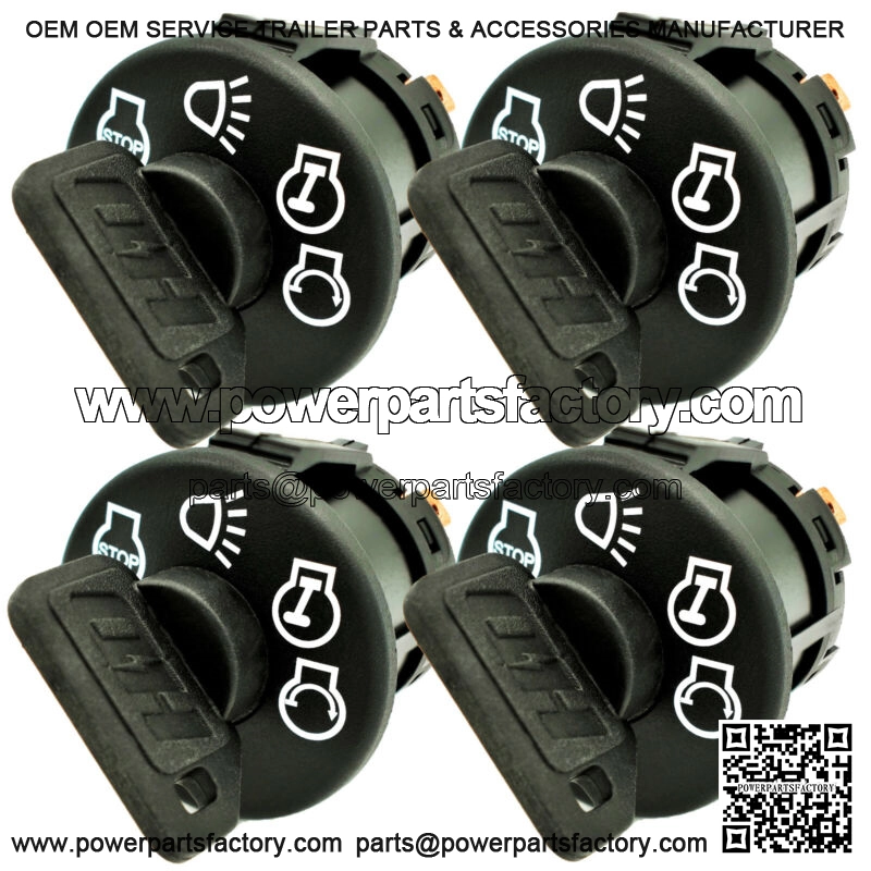 (4 Pack) Ignition Switch fits John Deere GY20074 AM133597 GY20680 w/8 KEYS