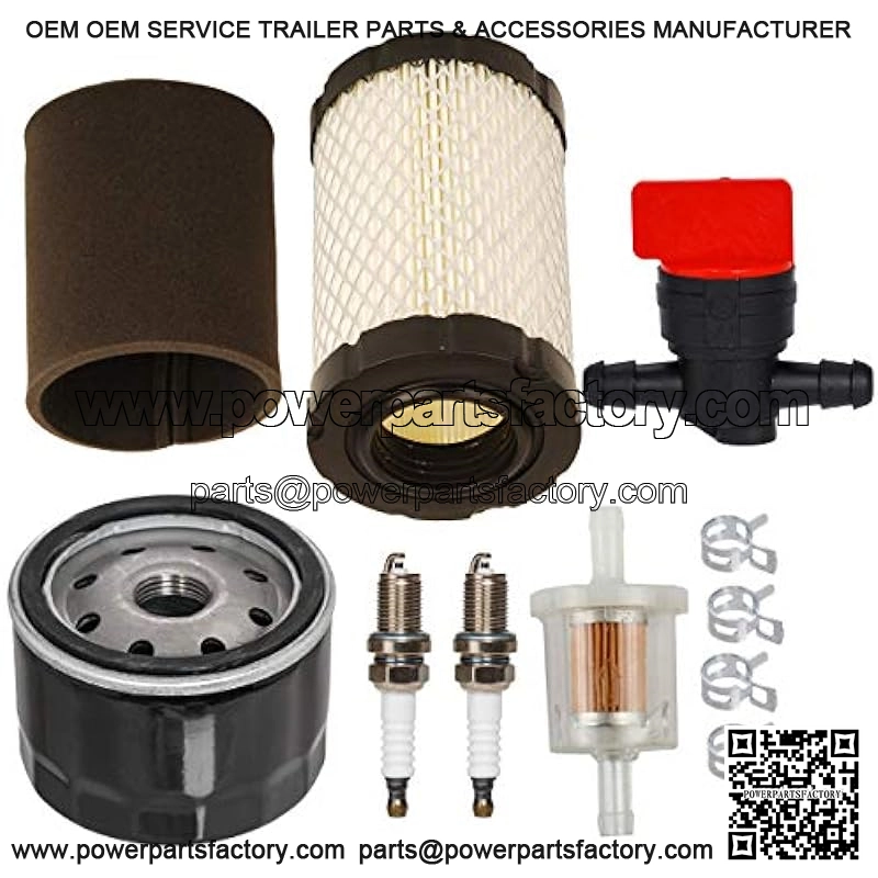 Air Filter Pre Filter Oil Fuel Filter Spark Plug Shut Off Value Tune Up Kit Replacement for 796031 594201 591334 797704 John Deere MIU1303 GY21435 MIU13963 Lawn Mower