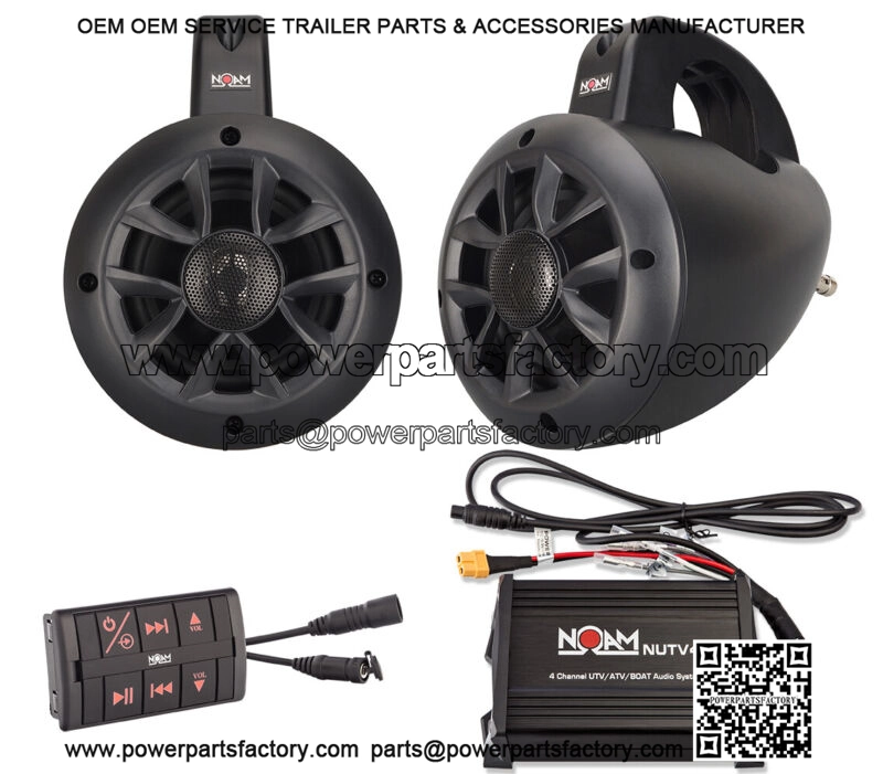 Noam NUTV4 - Marine Bluetooth Rzr Canam Atv Golf Cart Utv Speakers Stereo System (For: John Deere Gator CS)