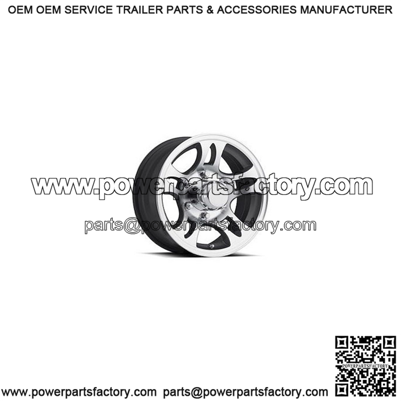 13" Aluminum Split Spoke w/Black Inlay 5-Lug Trailer Wheel (5.0" Width)