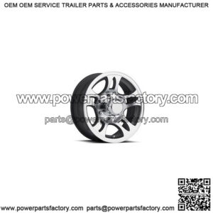 15" Aluminum Split Spoke w/Black Inlay 6-Lug Trailer Wheel (6" Width)