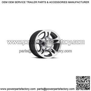 15" Aluminum Split Spoke w/Black Inlay 5-Lug Trailer Wheel (6" Width)